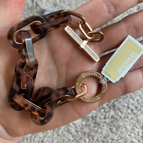 NWT Michael Kors tortoise shell link bracelet - Picture 6 of 8